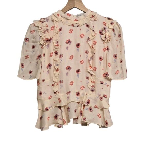 Laura Garcia Collection Floral Silk Blouse Womens 4 Barneys NY Top Cottagecore - Picture 3 of 6